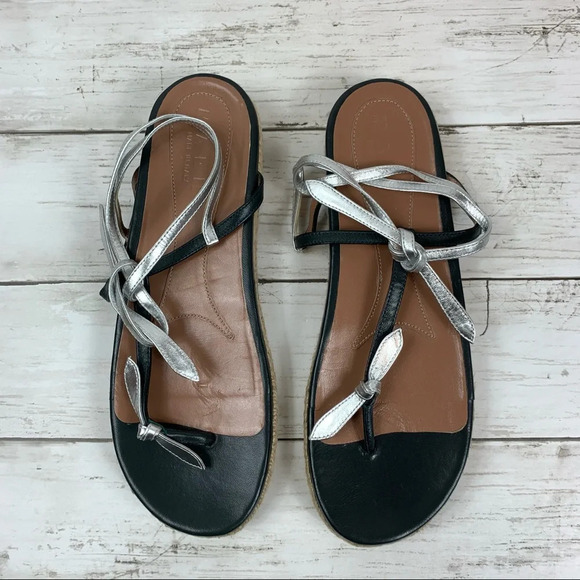 Marni T Strap Leather Sandals Espadrille Platform - Picture 5 of 8